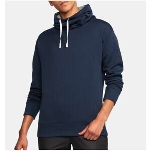 UNDER ARMOUR Unstoppable Textured Quilted Cowl Neck Blue Sweatshirt Womens Large